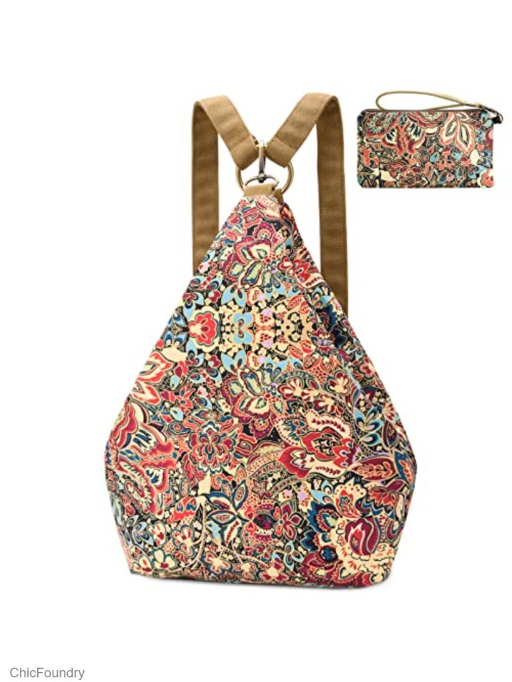 Boho Small Backpack Purse for Women - Fashion Daypack with Hidden Anti-Theft